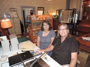 Monica Davis, left, served as our Project Curator with our KSHRAB project. Volunteer Deb Powell is on the right.