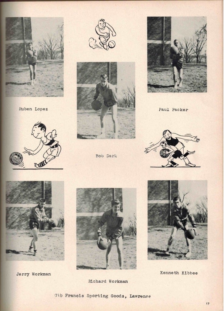 1951 Basketball team, page from yearbook