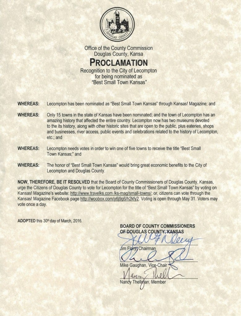 Voting proclamation from the county