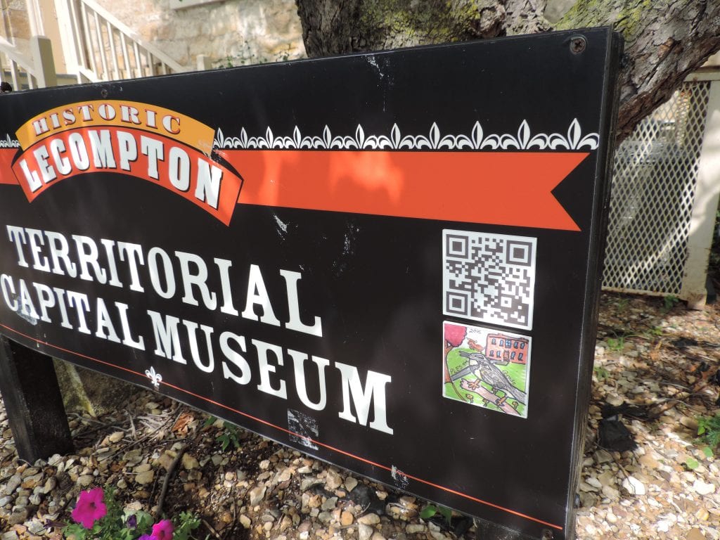 Finished project: a QR code next to the historic sites in Lecompton takes visitors to a video about the site.