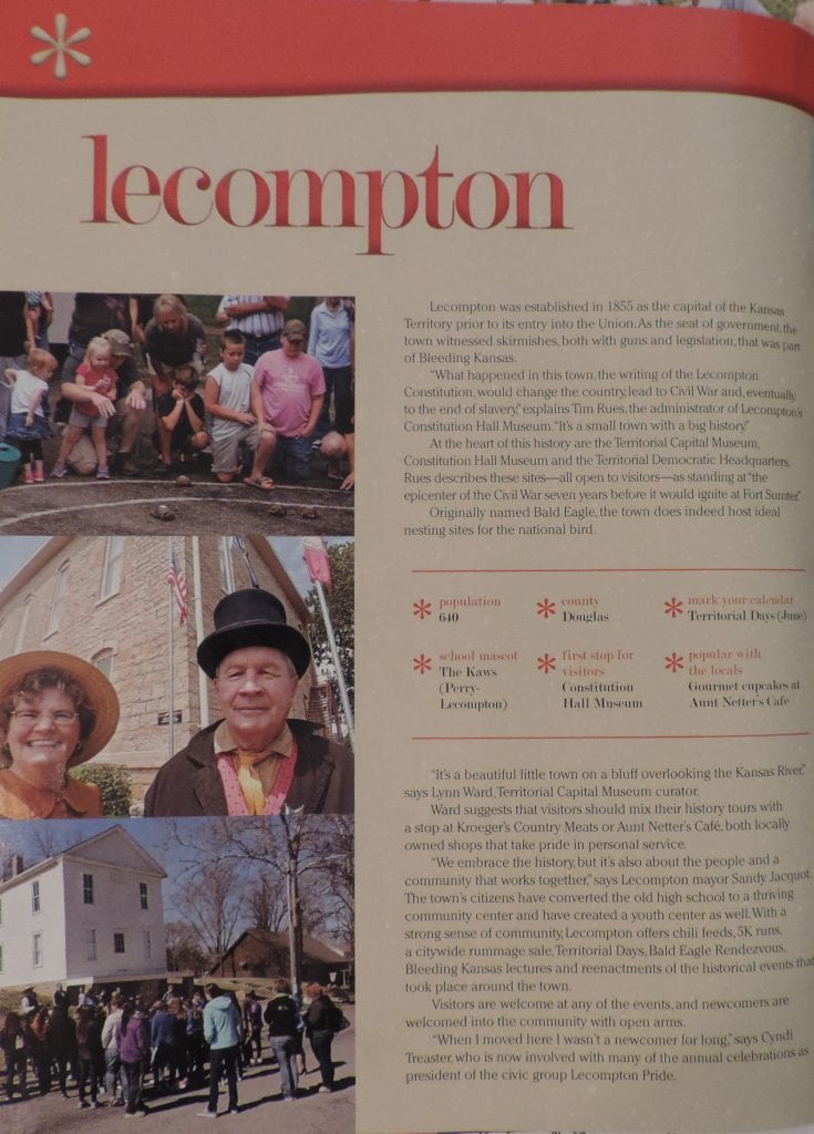 Article on Lecompton: One of the best small towns in Kansas!