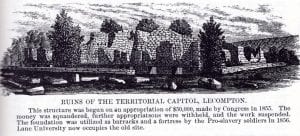 Lecompton, capitol, capital, Territorial Capital Museum, Lane University